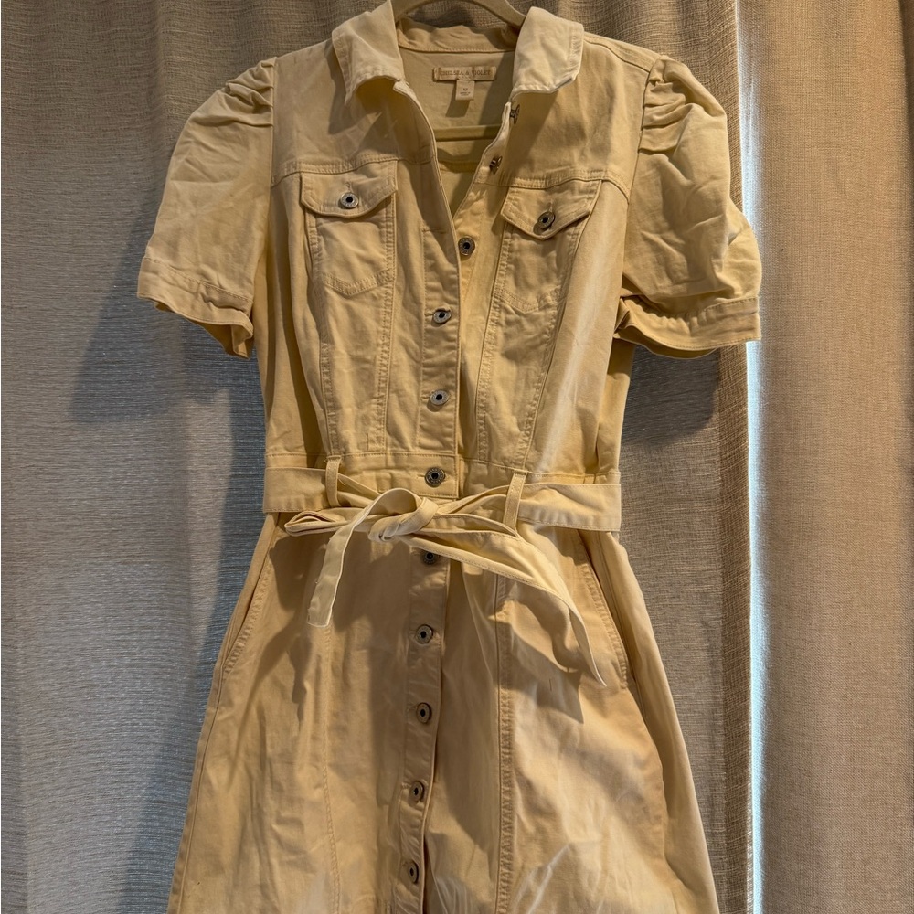 Chelsea & Violet Cream Button-Up Midi Dress